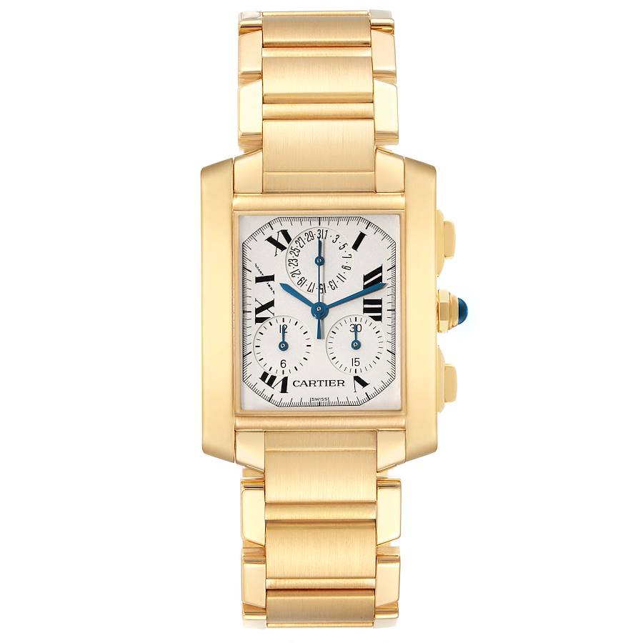 Cartier Tank Francaise Chrongraph Yellow Gold Quartz Mens Watch W50005R2