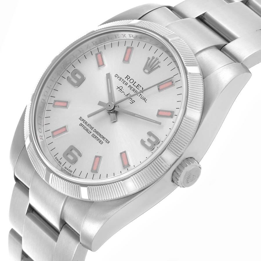 Rolex Air King Silver Dial Arabic Numeral Steel Mens Watch 114210