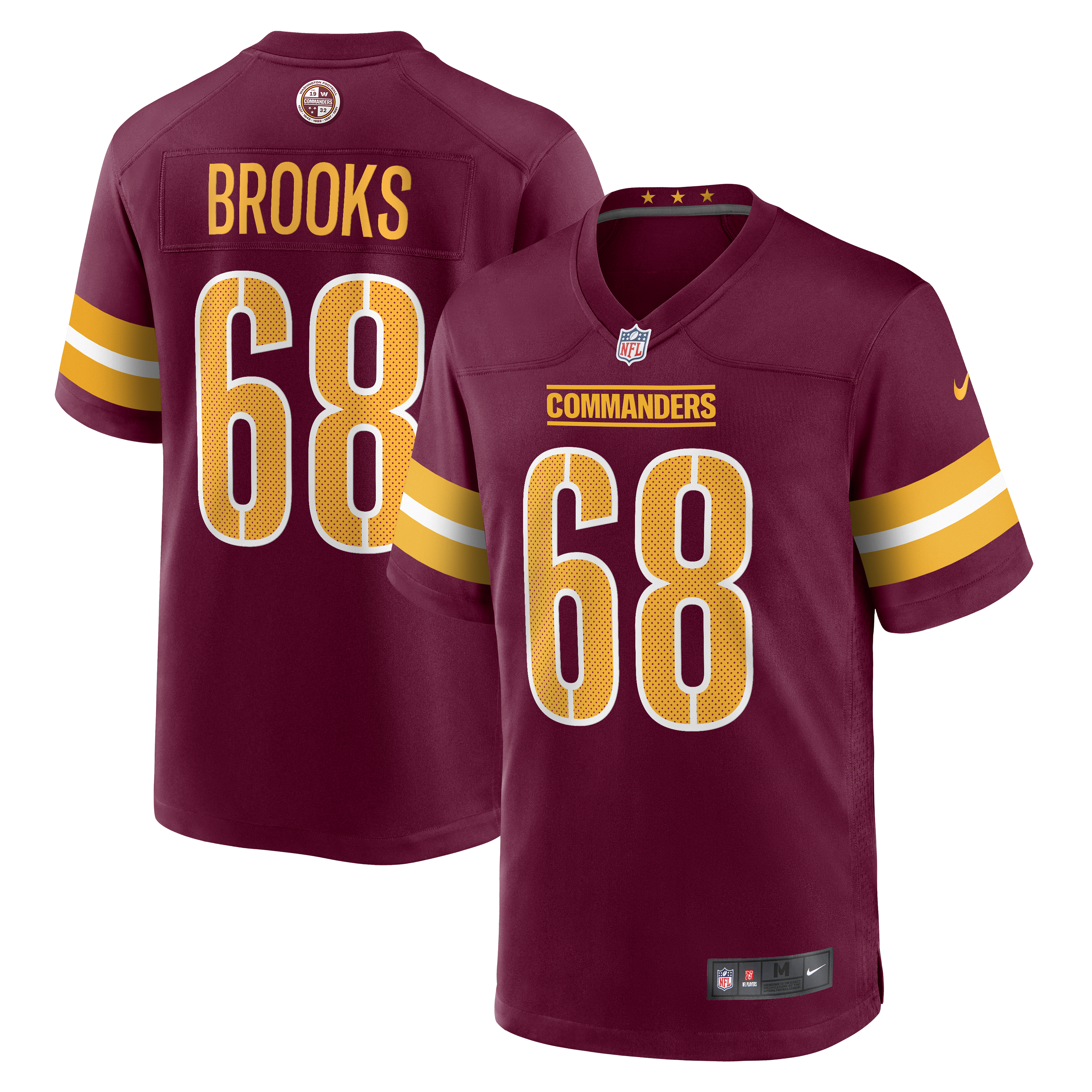 Curtis Brooks Washington Commanders Nike  Game Jersey - Burgundy