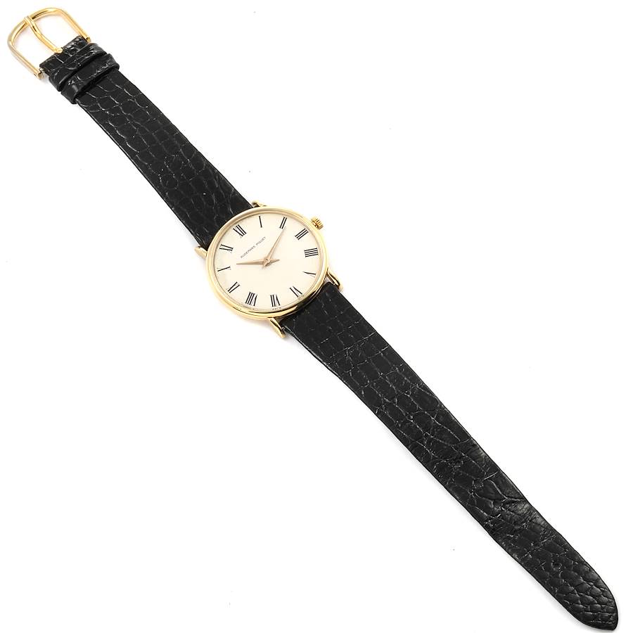 Audemars Piguet 18K Yellow Gold Black Strap Ladies Vintage Watch