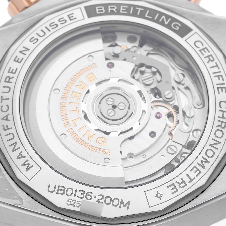 Breitling Super Chronomat B01 44 Steel Rose Gold Mens Watch UB0136