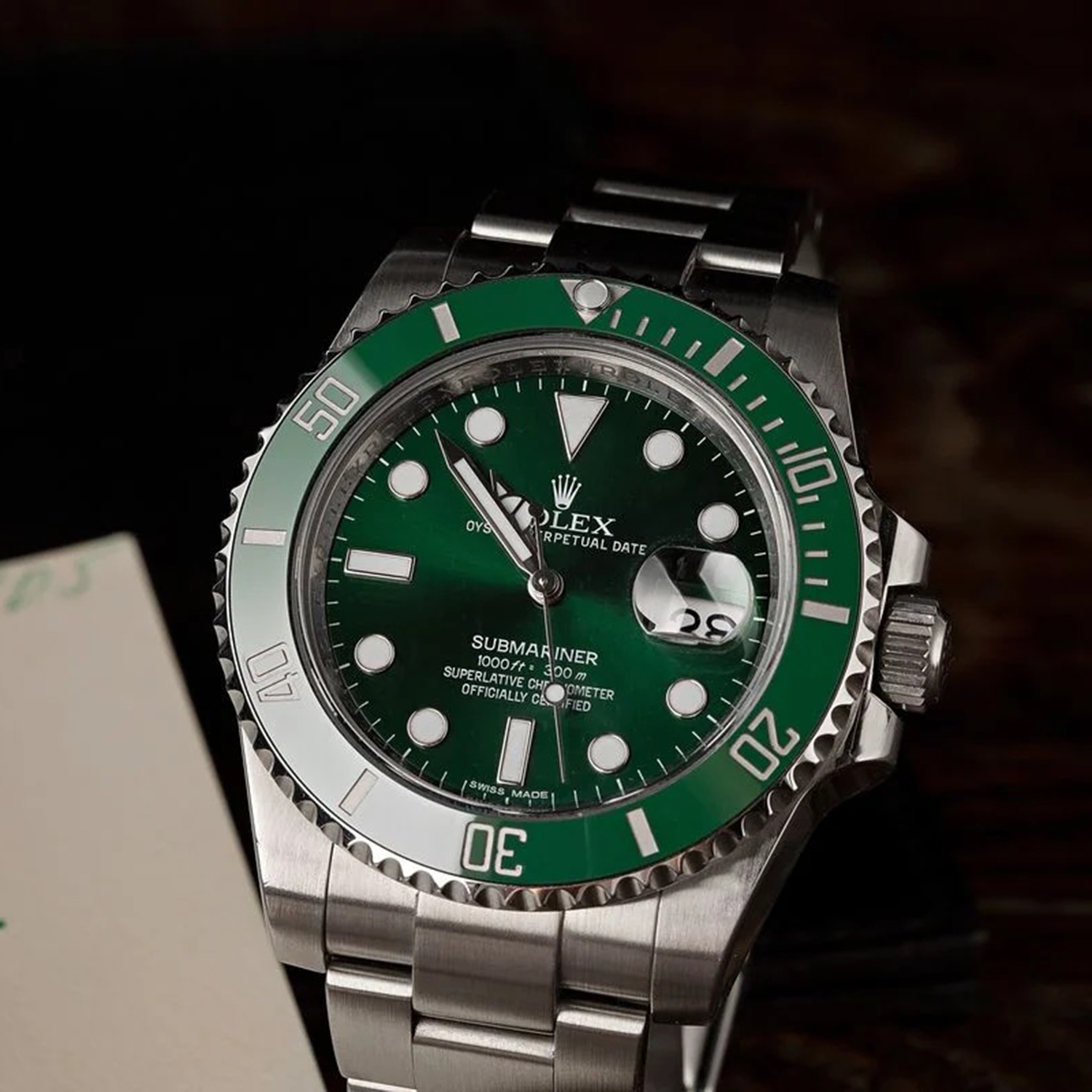 Rolex Submariner Date Hulk Green Dial Steel Mens Watch 116610LV Unworn