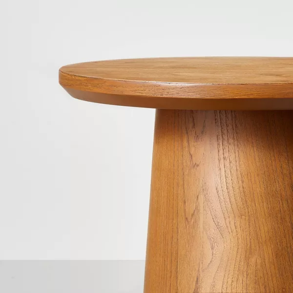 Wooden Round Pedestal Bedside Table
