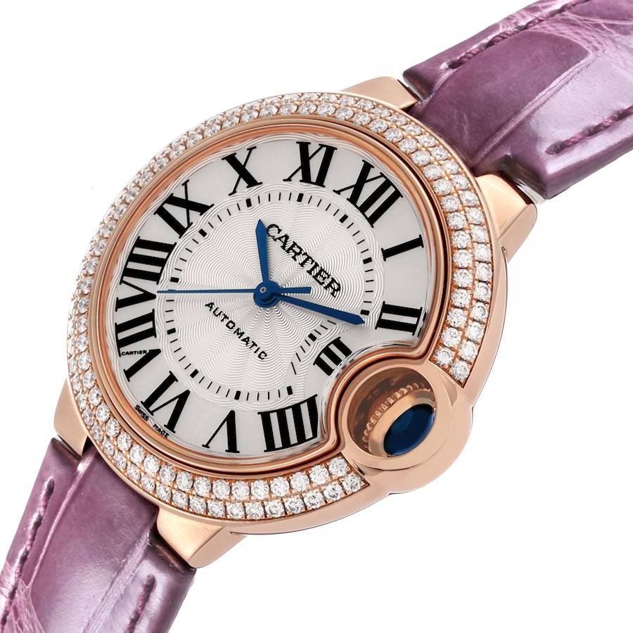 Cartier Ballon Bleu 33 Rose Gold Diamond Ladies Watch WE902066