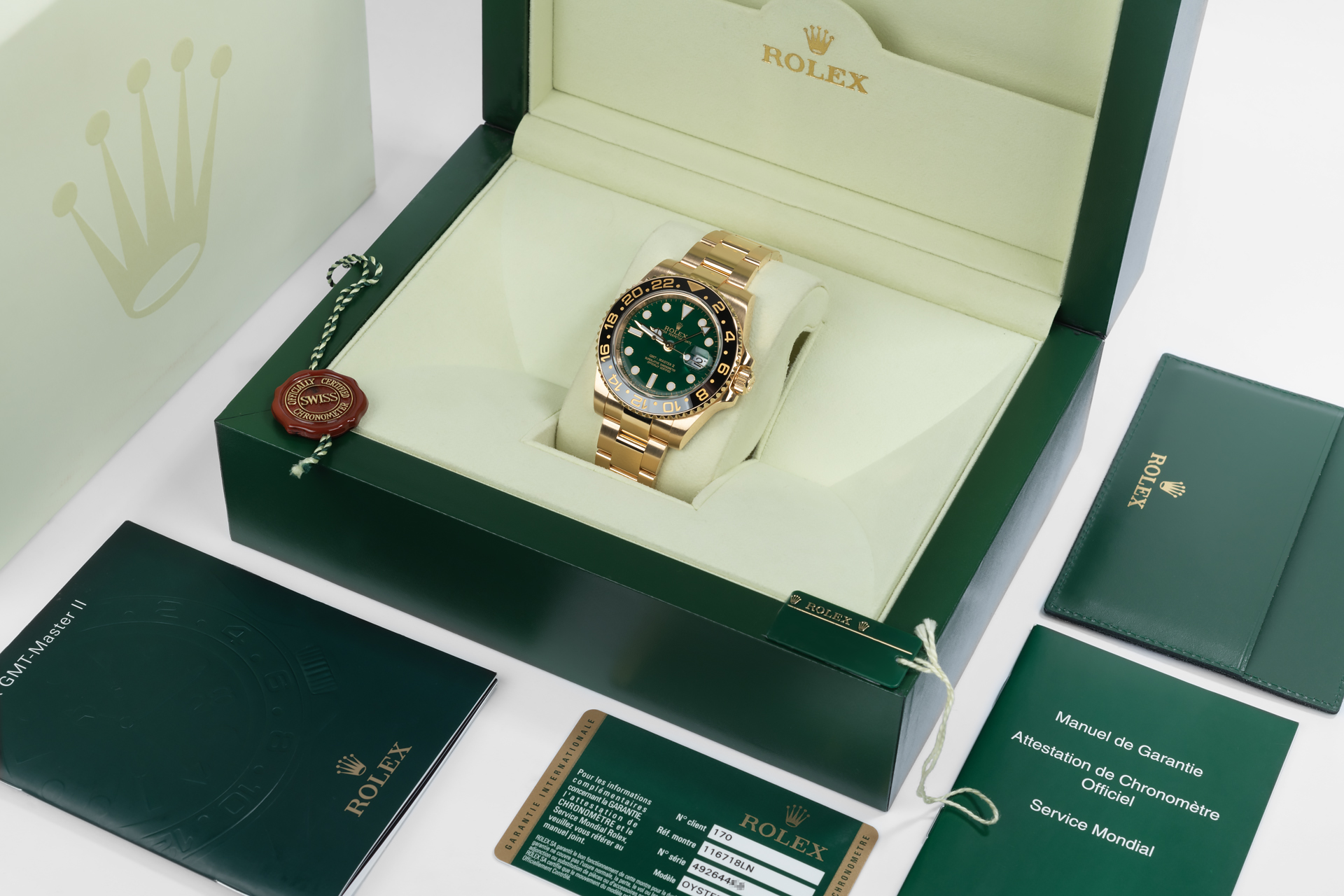 Rolex GMT Master II 18k Yellow Gold Oyster Bracelet 116718LN Unworn