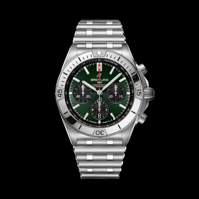 Breitling Chronomat B01 42 green Dial Steel Mens Watch AB0134