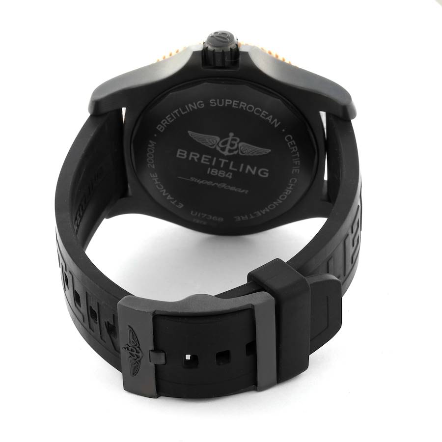 Breitling Superocean II Black Steel Rose Gold Mens Watch U17368