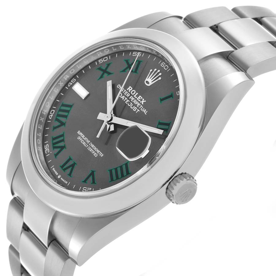 Rolex Datejust 41 Wimbledon Dial Steel Mens Watch 126300