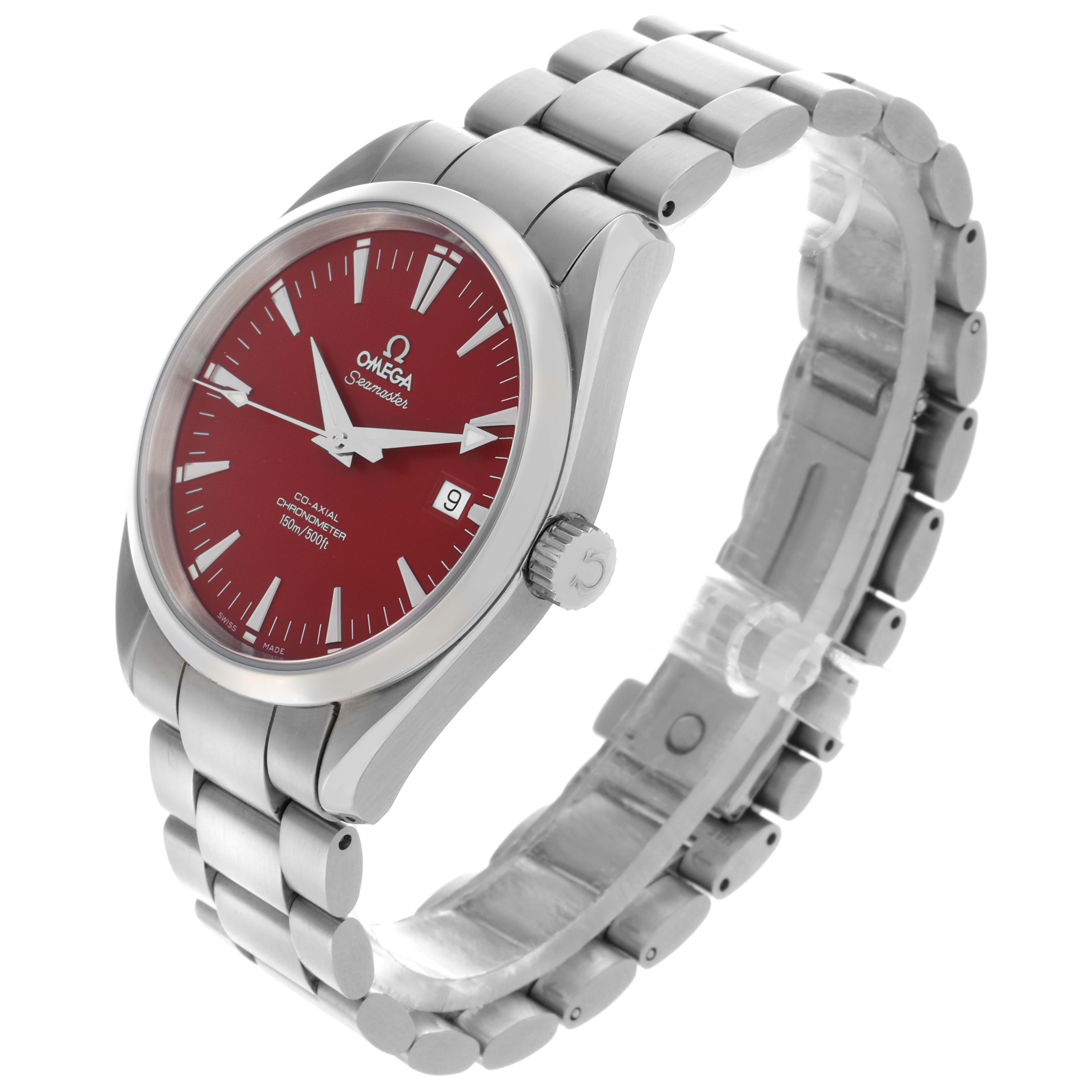 Omega Seamaster Aqua Terra Red Dial Marui Japan Steel Mens Watch 39.2 MM 2503.60.00