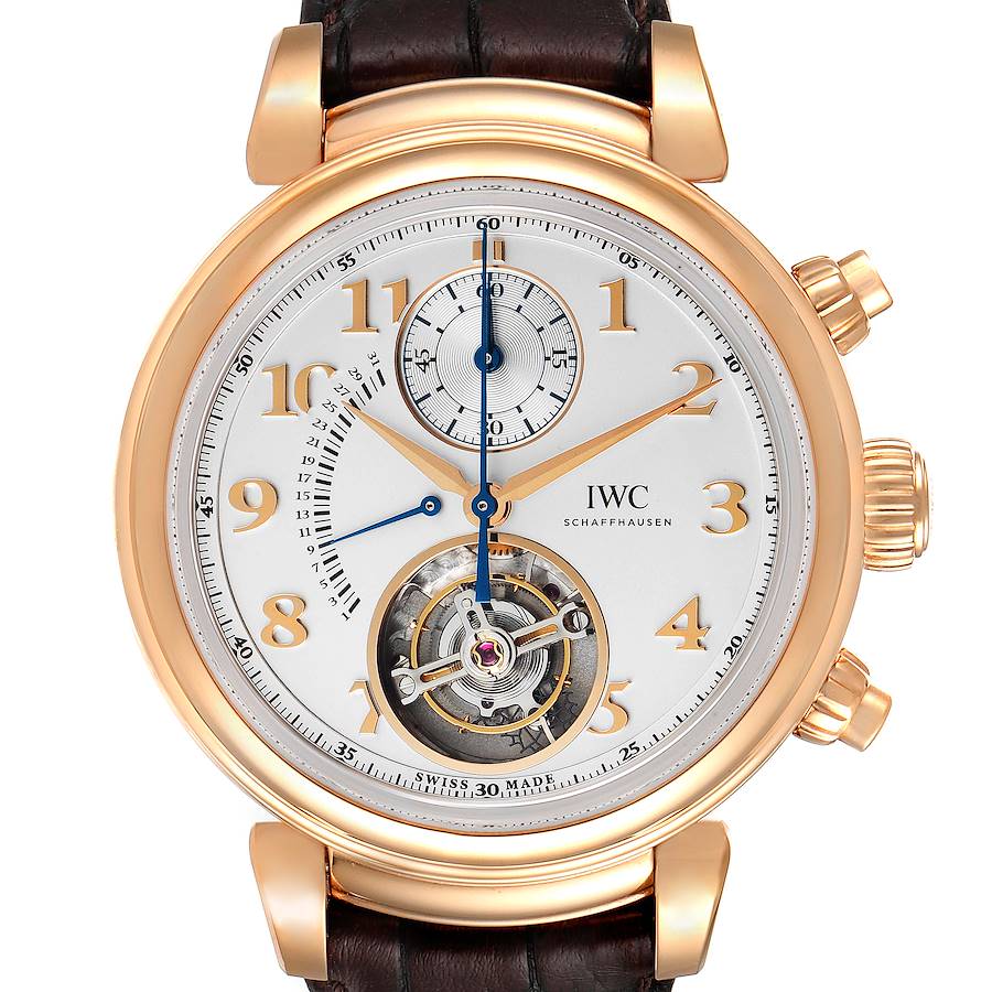 IWC Da Vinci Tourbillon Retrograde Flyback Chronograph Rose Gold Mens Watch IW393101