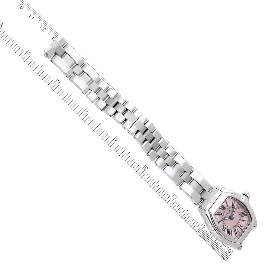 Cartier Roadster Small Pink Dial Steel Ladies Watch W62017V3
