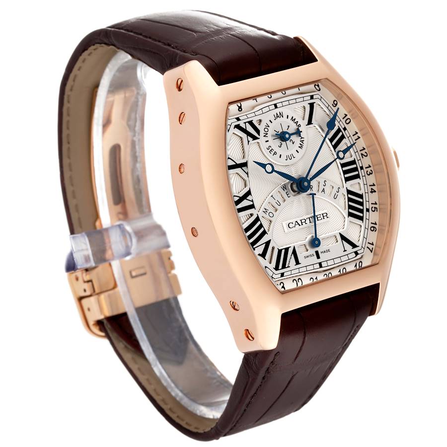Cartier Tortue Perpetual Calendar Automatic Rose Gold Mens Watch W1580045