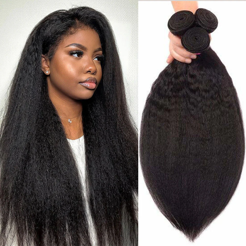 Megalook 10A Unprocessed Human Hair Yaki Straight 3 Bundles Deal Megalook Hair Weave