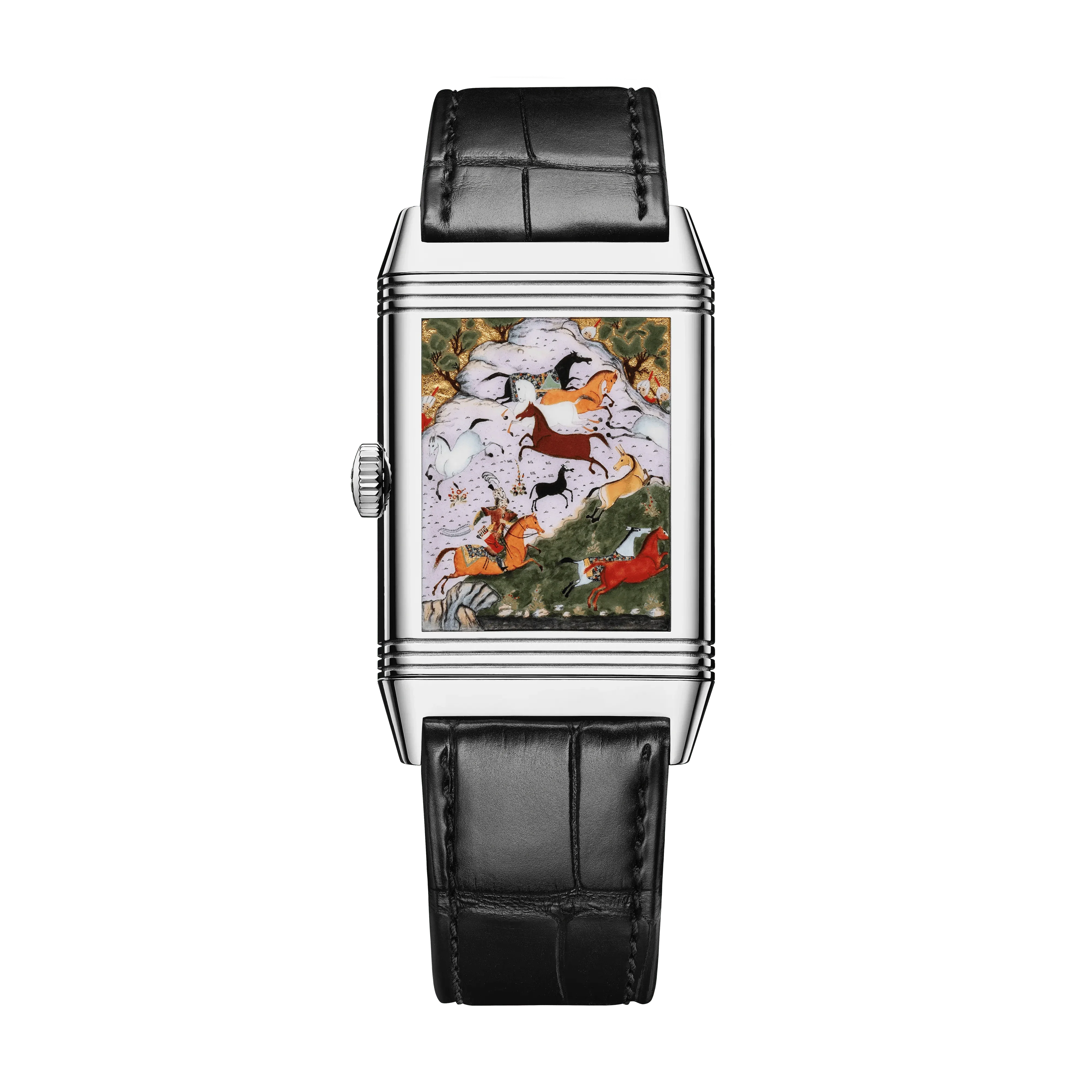 White Gold Reverso Tribute Enamel Men&rsquo;s Watch Q39334S4