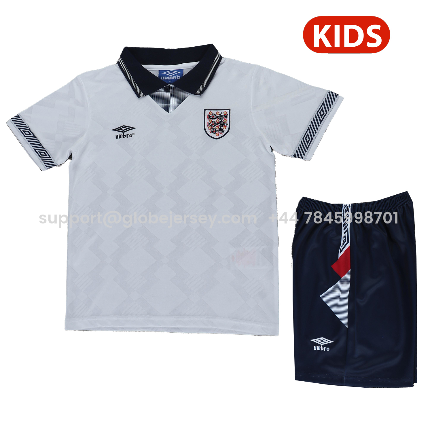 Retro England 1990 Home Kids Kit