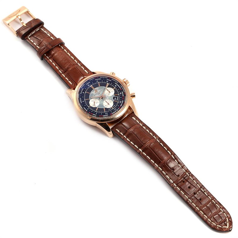 Breitling Transocean Chronograph Unitime Rose Gold Watch RB0510