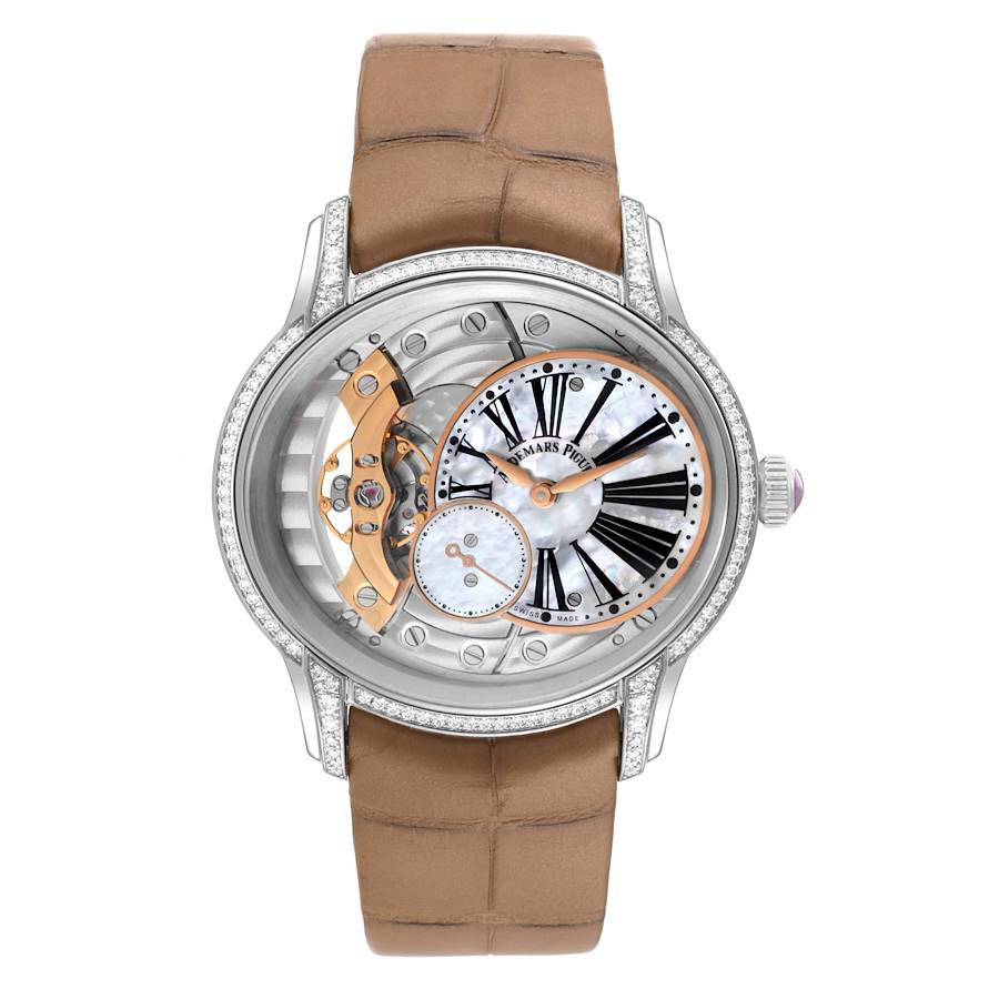 Audemars Piguet Millenary White Gold Mother Of Pearl Diamond Ladies Watch 77247BC