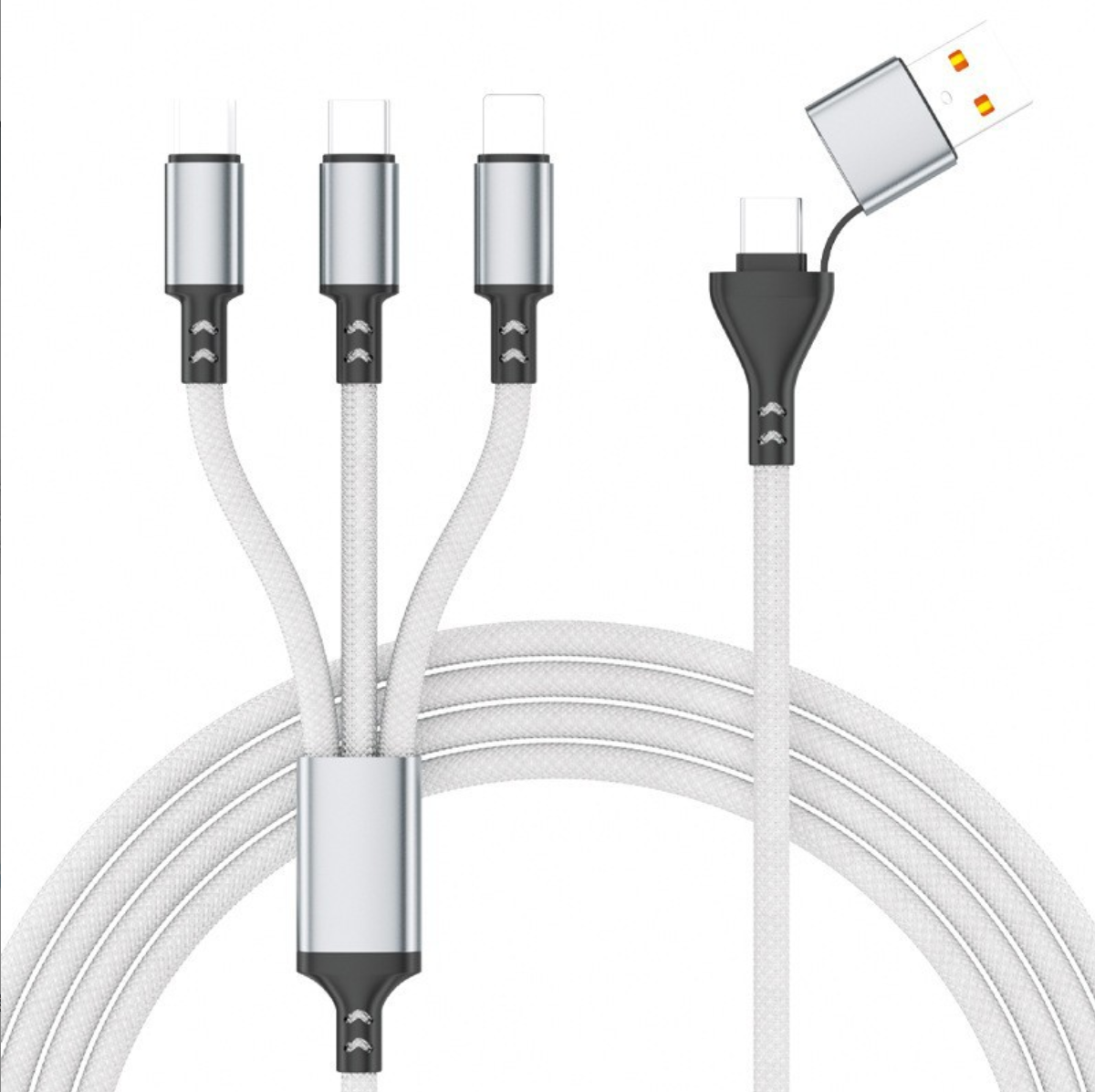 Heavy Duty Nylon Braided Multi Charging Cable for Phones and Tablets