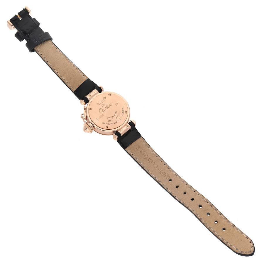 Cartier Pasha 27 Rose Gold Silver Diamond Dial Ladies Watch WJ124028