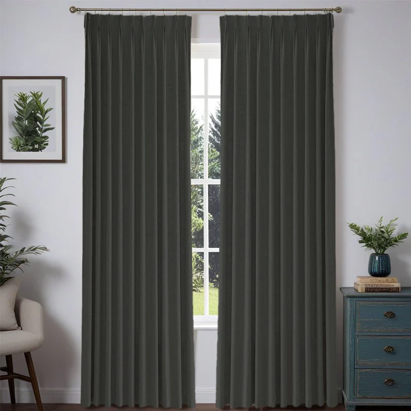 Custom Heavyweight Linen Drape Pleated