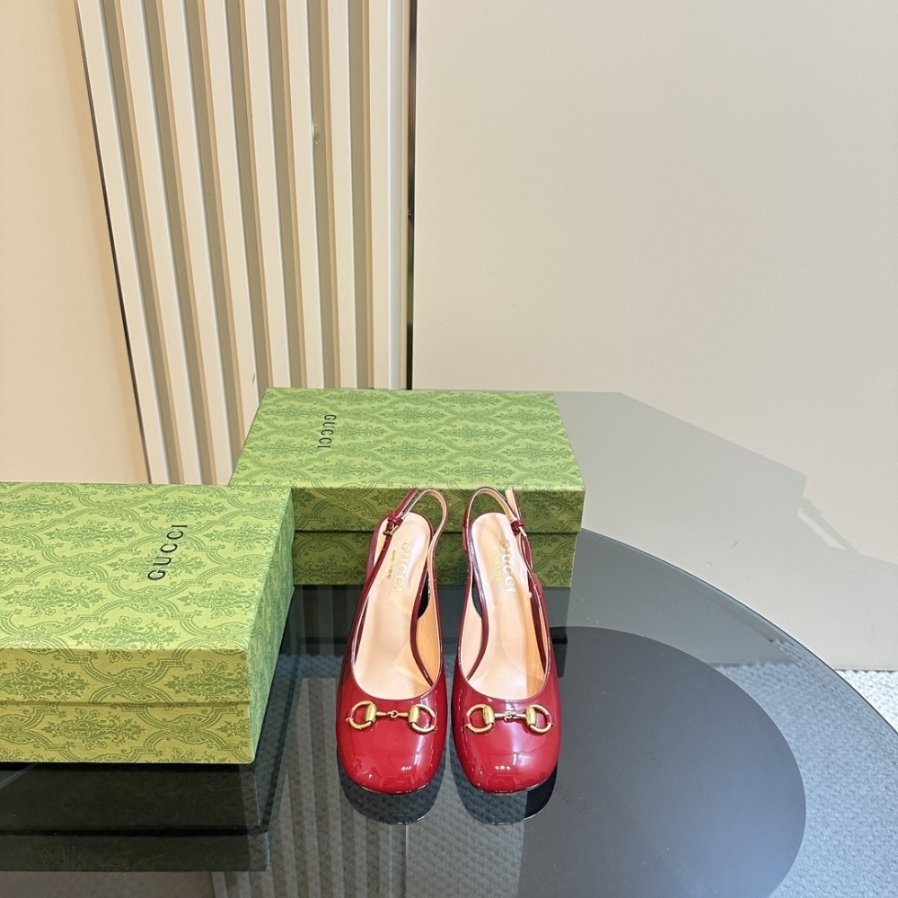 Gucci Women’s Horsebit Pump With Crystals Red