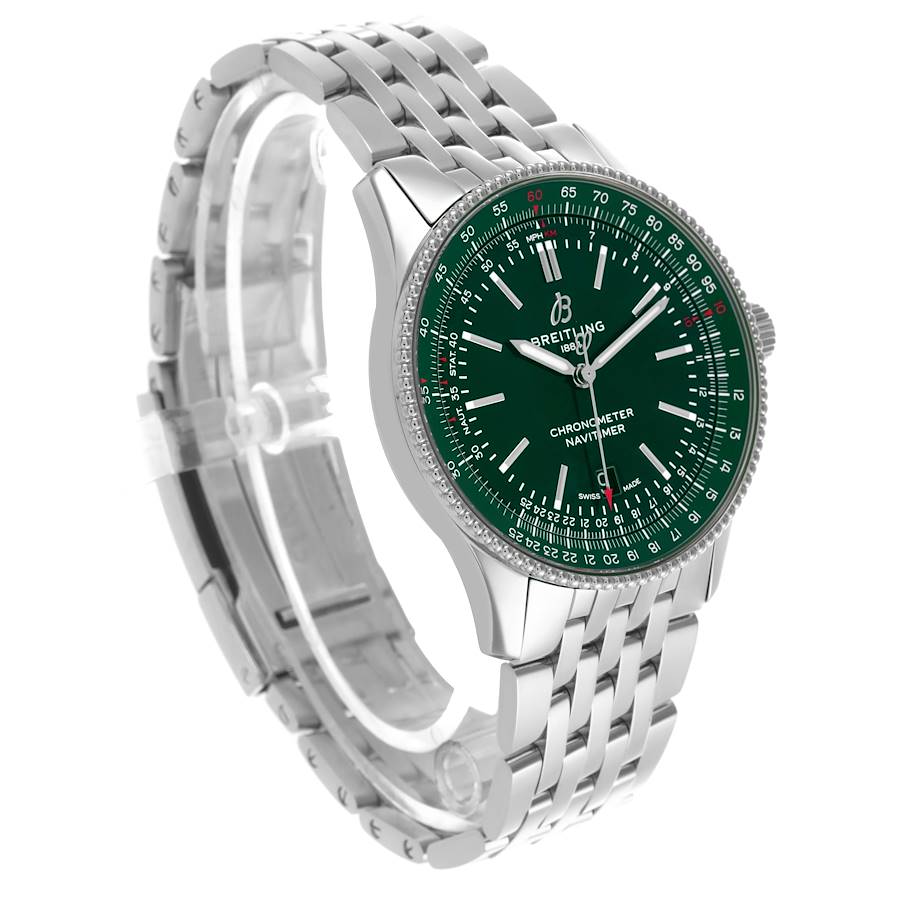 Breitling Navitimer 41 Green Dial Steel Mens Watch A17326