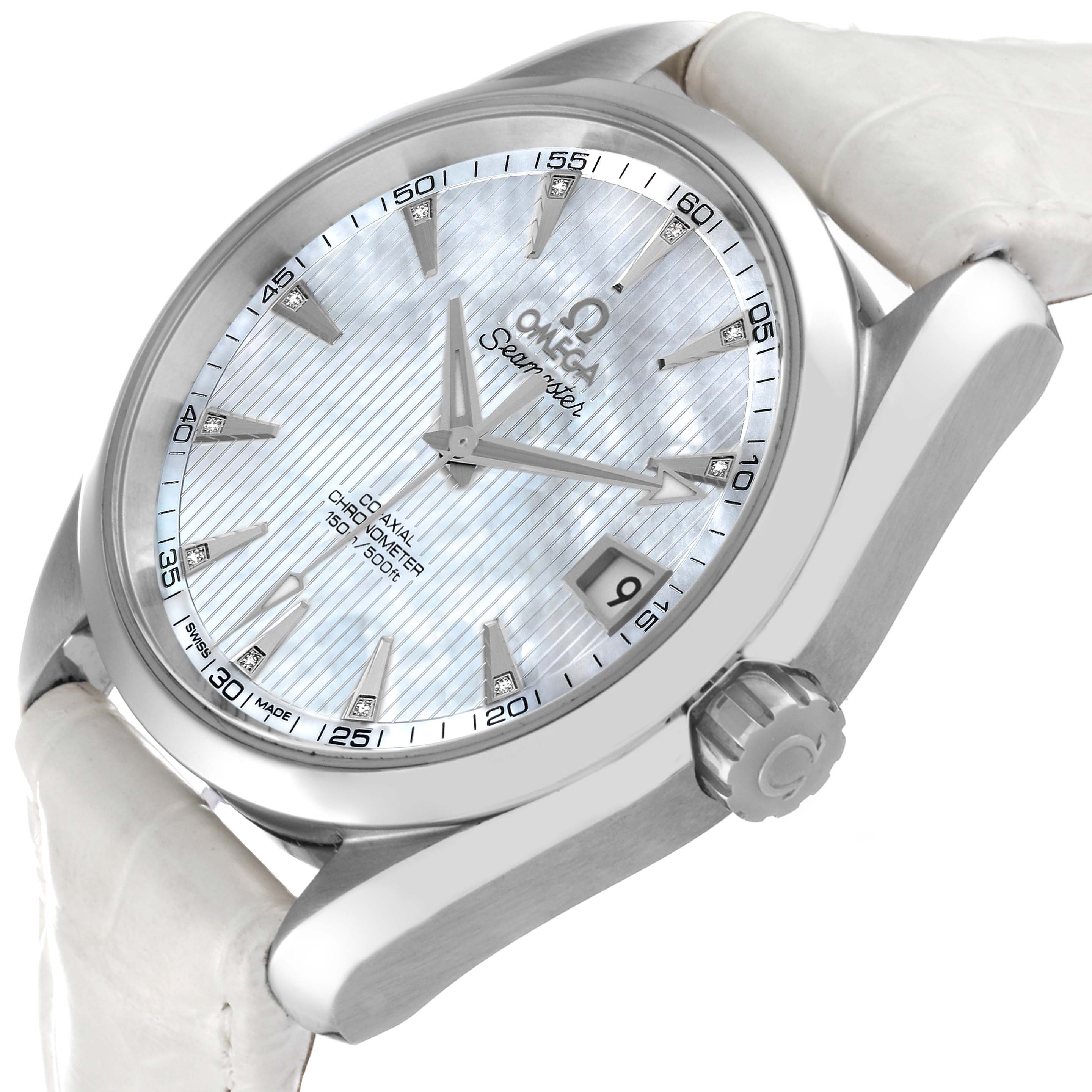 Omega Seamaster Aqua Terra Mother Of Pearl Diamond Steel Watch 39.5 MM 231.13.39.21.55.001