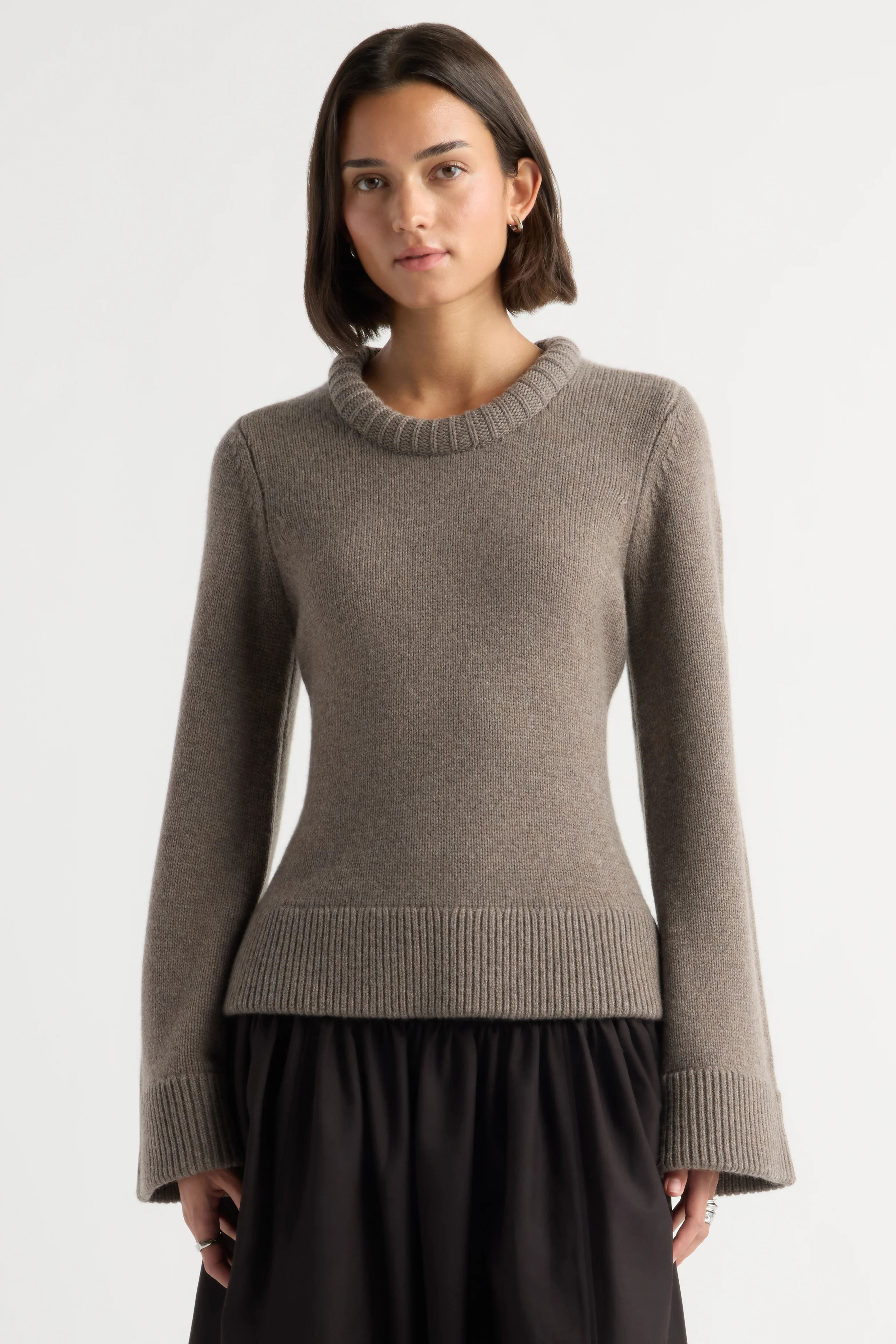 Brooke Chunky-Neck Wool-Cashmere Sweater