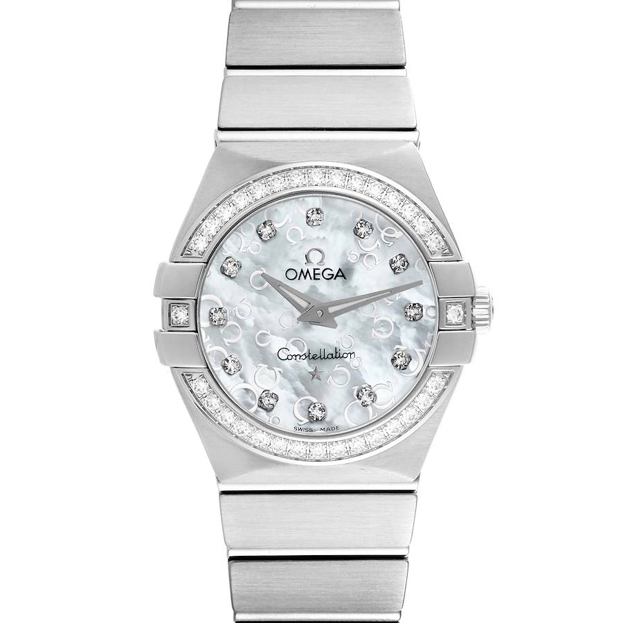 Omega Constellation Quartz 27 MOP Diamond Watch 123.15.27.60.55.006