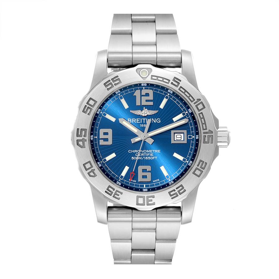 Breitling Colt 44 Blue Dial Steel Mens Quartz Watch A74387