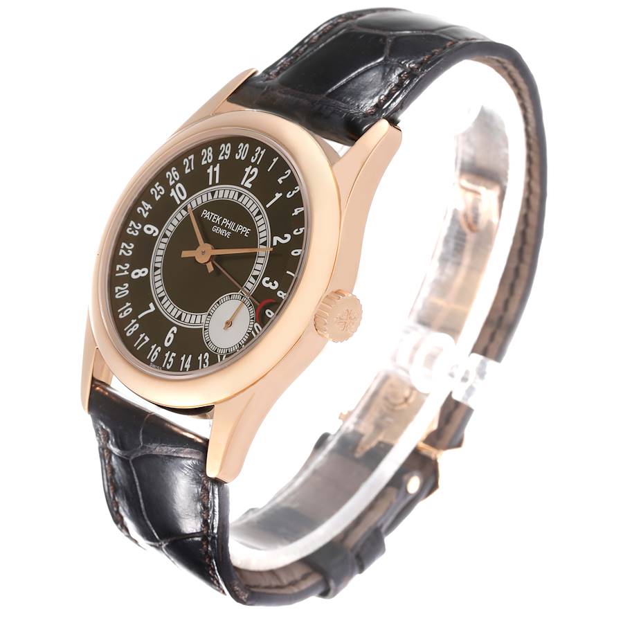 Patek Philippe Calatrava Rose Gold Brown Dial Mens Watch 6000R Papers
