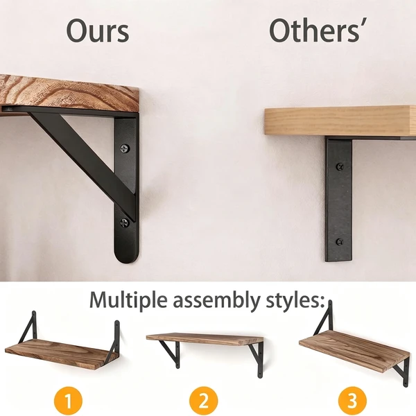 Floating Shelves Wall Mounted Set of 4 Rustic