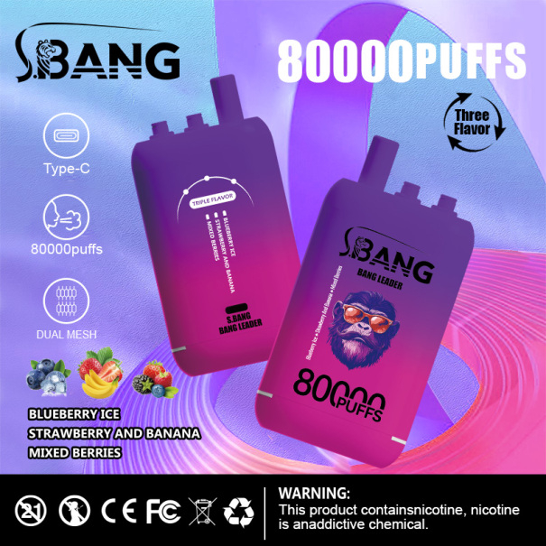 Bang Leader 80K Puffs 3-in-1 Prefilled Vape Device - 3 Flavours, Rechargeable, 850mAh