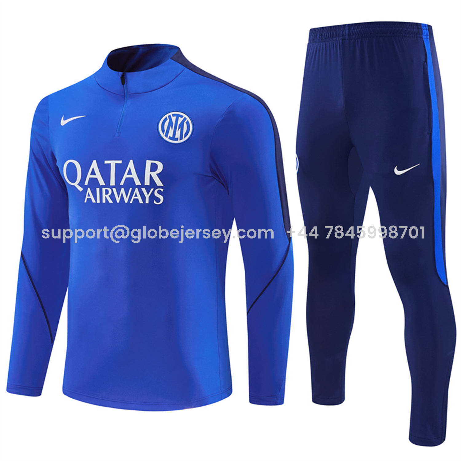 Inter Milan 26-27 Long Sleeve Training Set - Blue Top & Royal Blue Pants