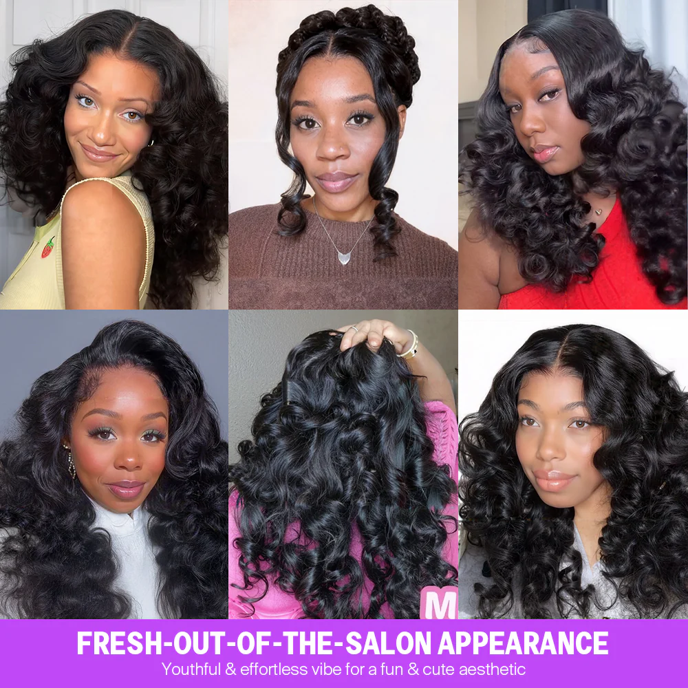 Special offer | 20inch = $119.99 Megalook Bouncy Curl Natural Black 6 Inches Deep Part Wigs 100% Human Hair Wig