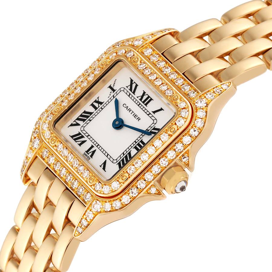 Cartier Panthere 18k Yellow Gold Diamonds Ladies Watch WF3072B9