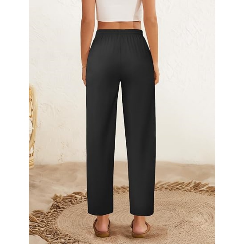 Womens Cropped Linen Pants