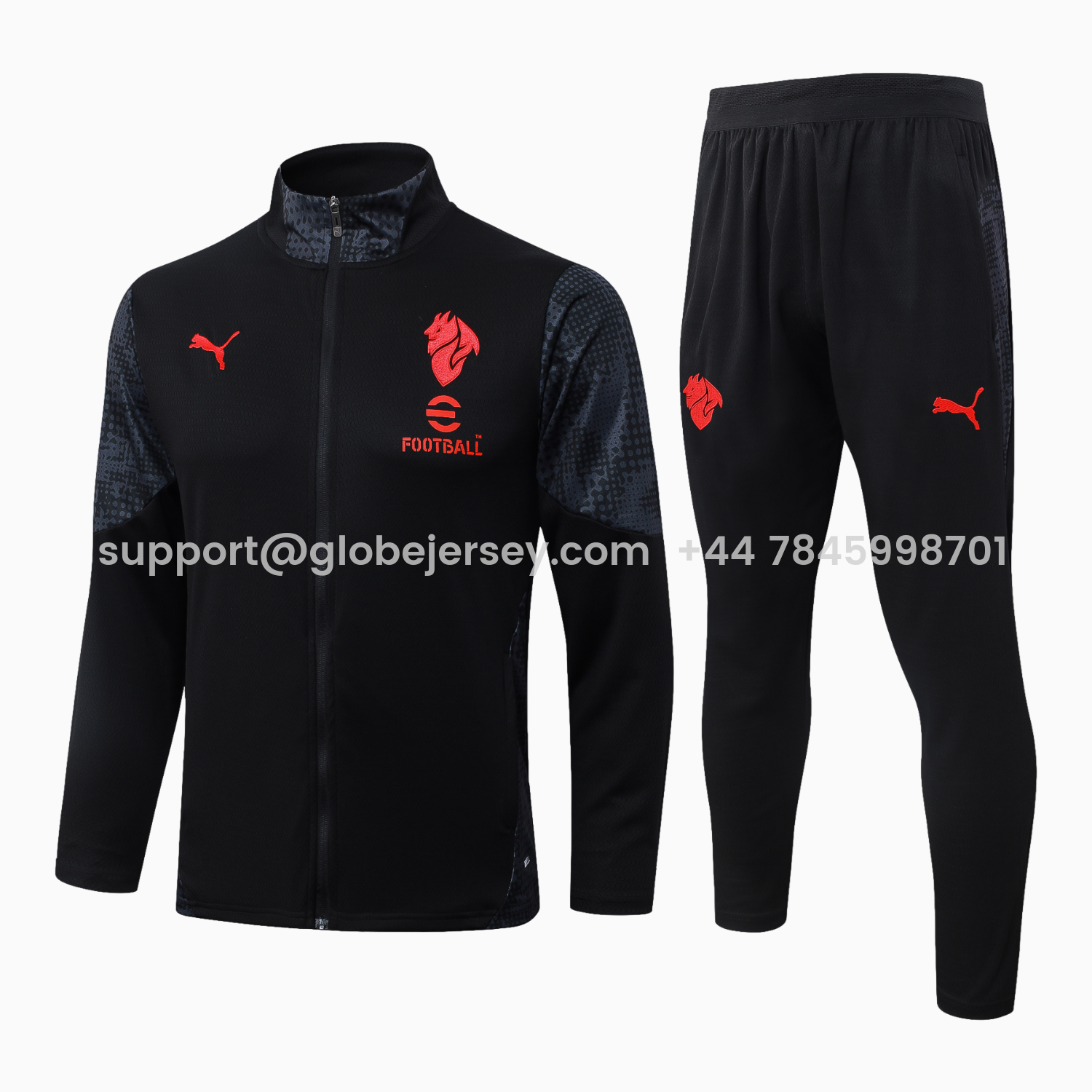 AC Milan 25-26 Jacket Training Tracksuit - Little Devil Black top & Pants