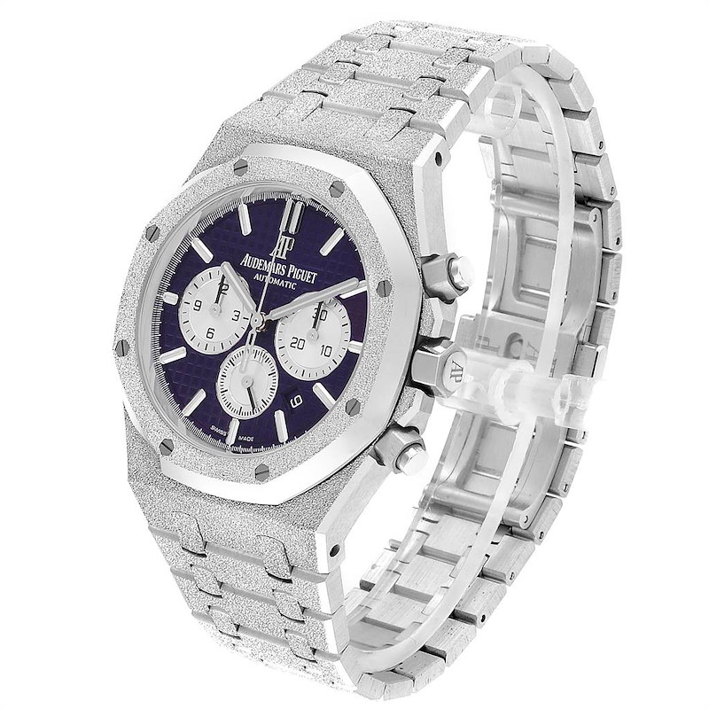 Audemars Piguet Royal Oak Purple Dial White Frosted Gold Watch 26331BC
