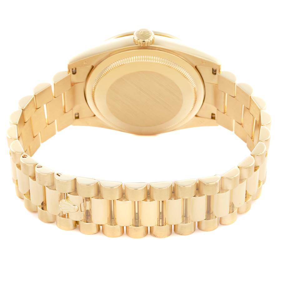 Rolex President Day Date Yellow Gold Mother Of Pearl Diamond Mens Watch 118348