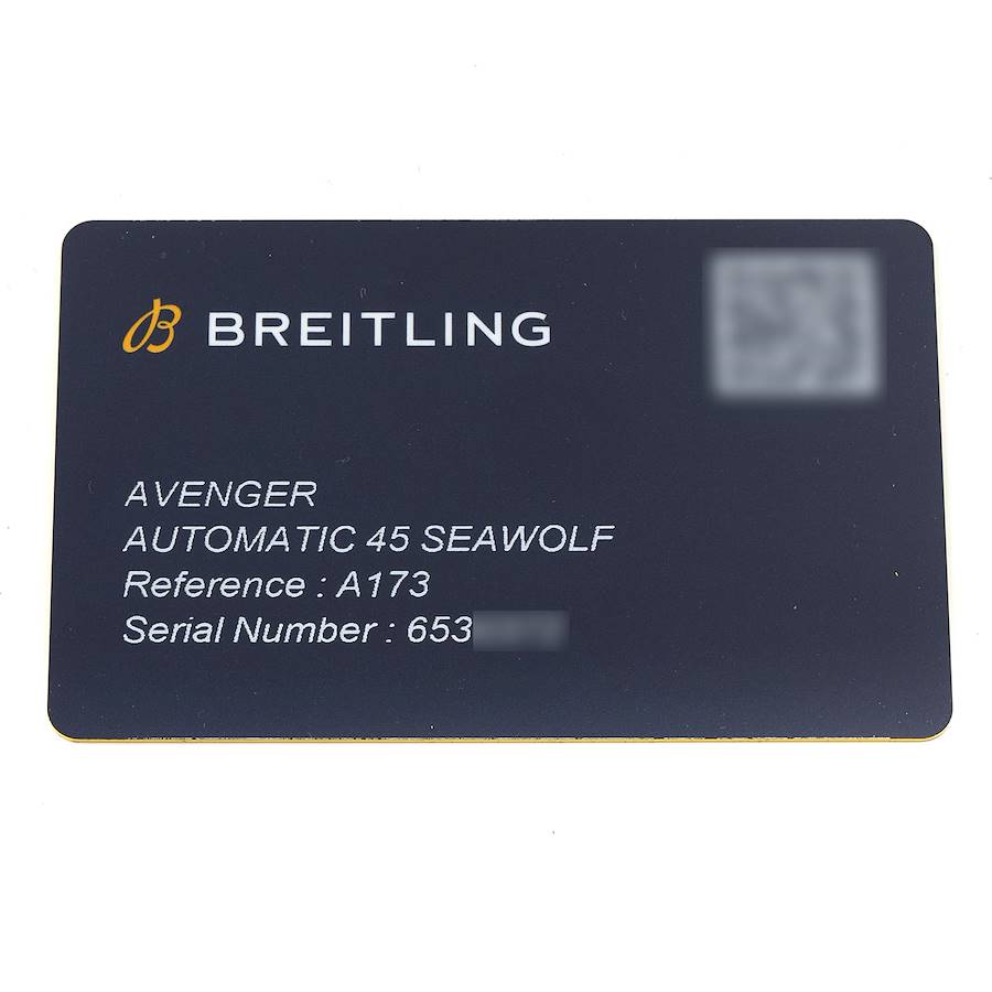 Breitling Avenger 45 Seawolf Yellow Dial Steel Mens Watch A17319