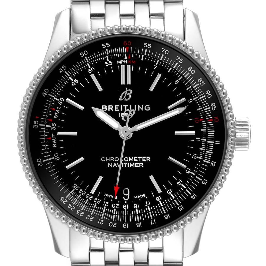 Breitling Navitimer Automatic 38 Black Dial Steel Mens Watch A17325