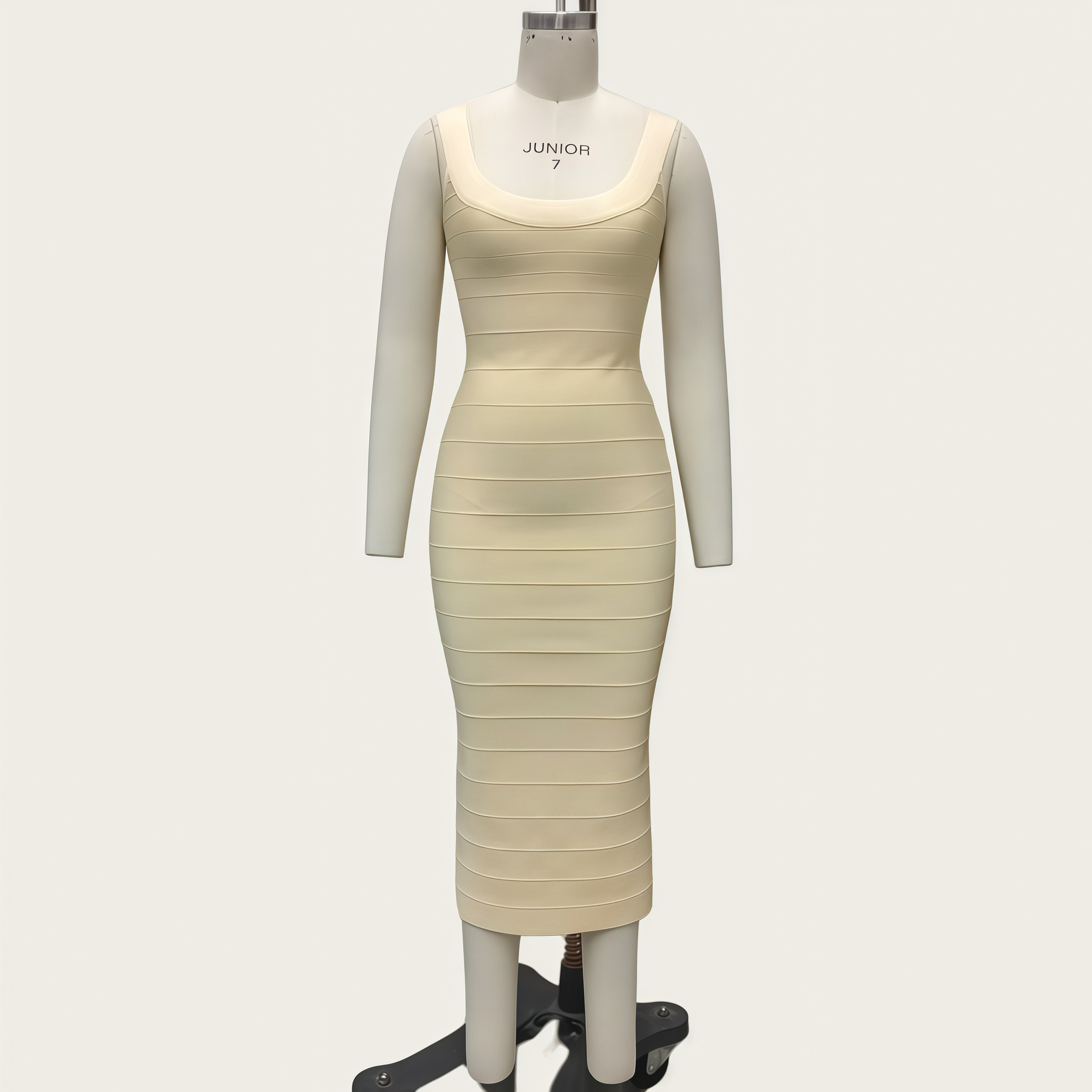 Women U-neck wide-strap sexy bandage skirt