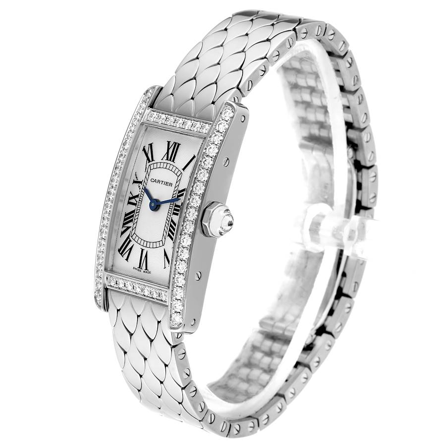 Cartier Tank Americaine White Gold Diamond Ladies Watch WB710009