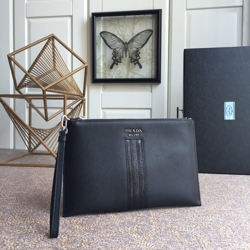 Replica Prada Large Pouch Black