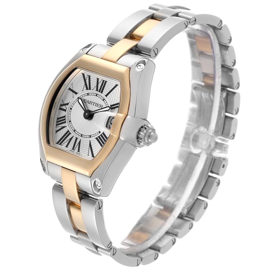 Cartier Roadster Steel Yellow Gold Silver Dial Ladies Watch W62026Y4