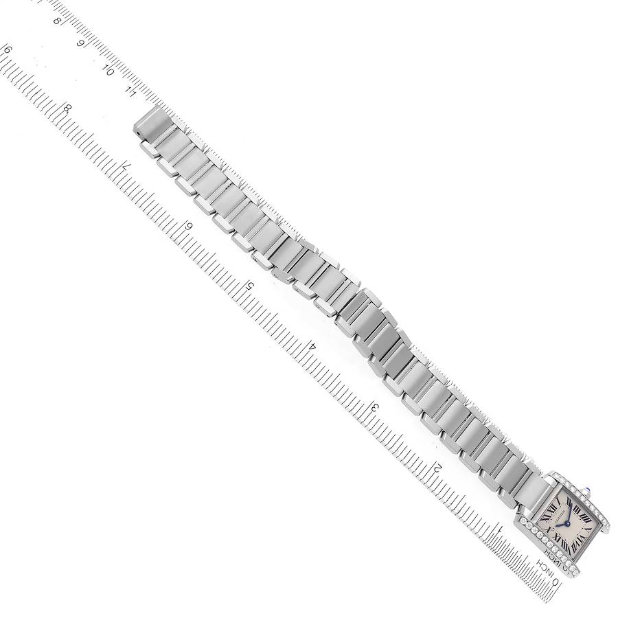 Cartier Tank Francaise Small Steel Diamond Bezel Ladies Watch W4TA0008