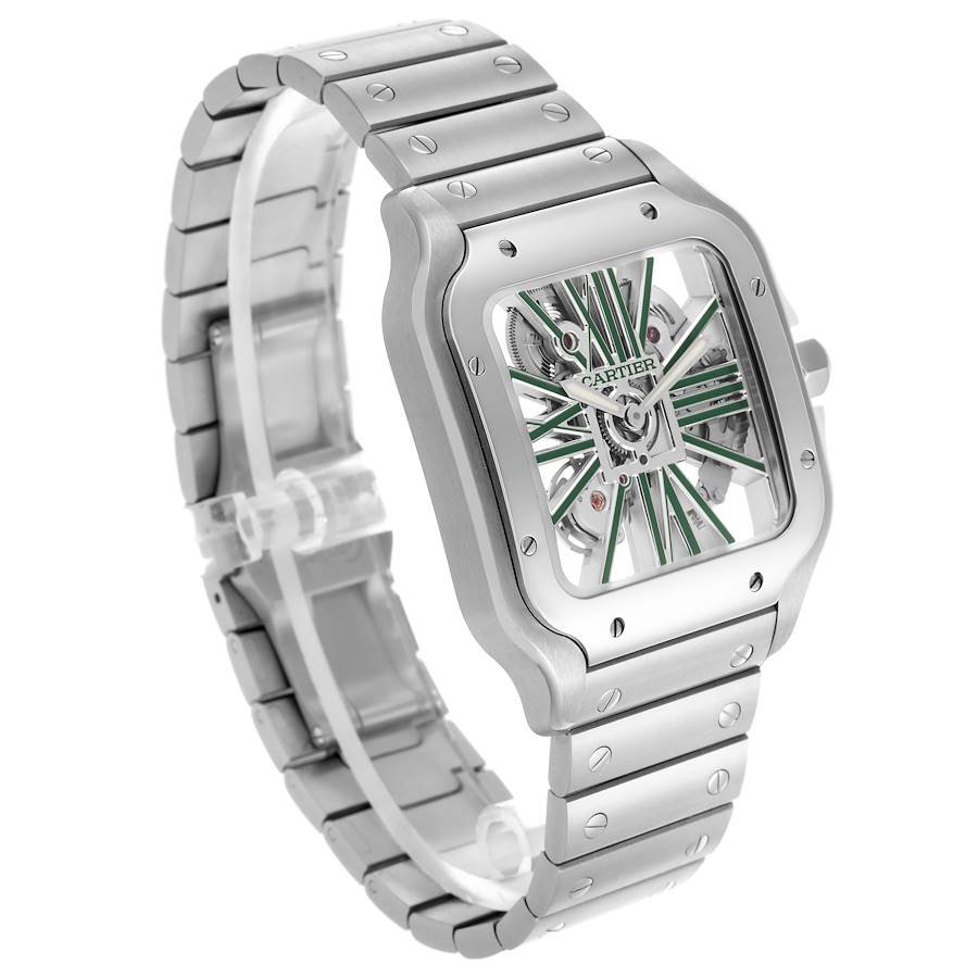 Cartier Skeleton Horloge Santos Steel Mens Watch WHSA0028