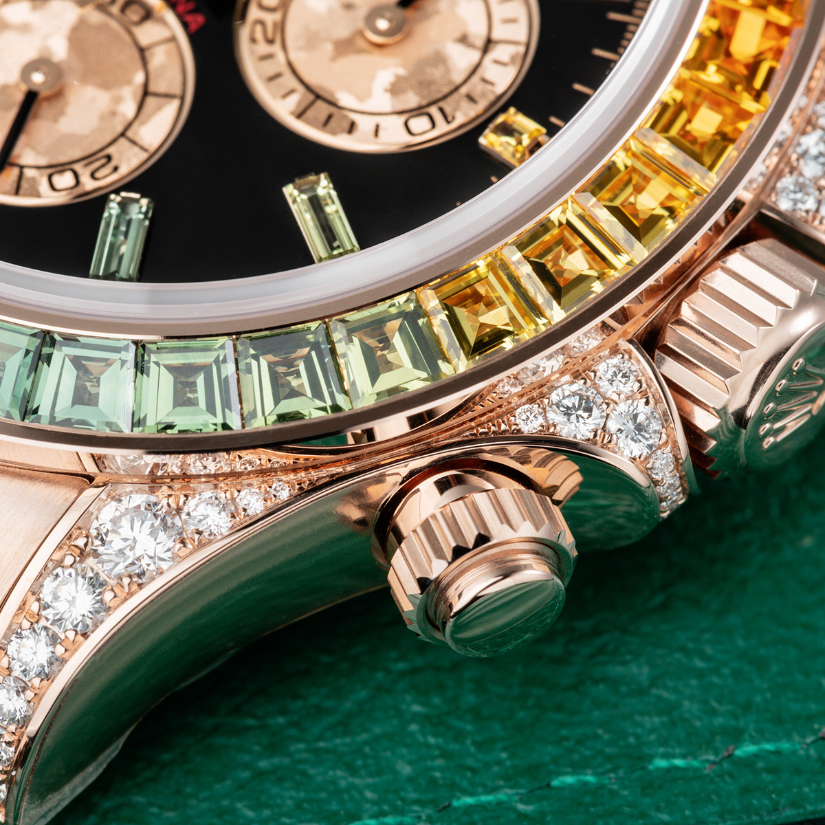 ​Rollie-The Crown Cosmograph Daytona 116595RBOW 40mm Everose Gold Rainbow Sapphire Watch
