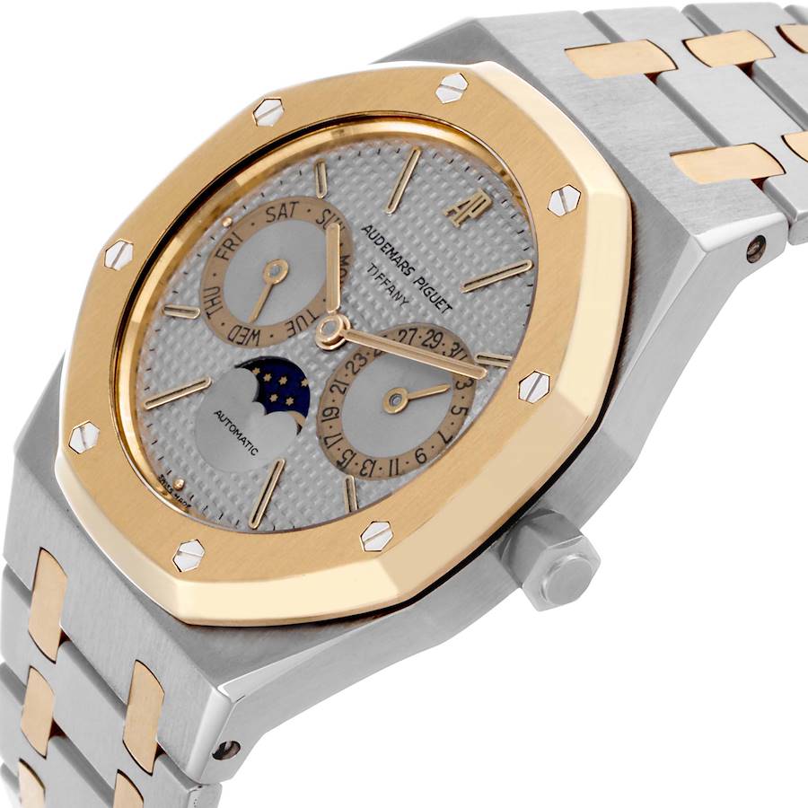 Audemars Piguet Royal Oak Moon Grey Dial Steel Yellow Gold Mens Watch 25594SA